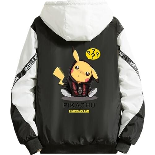 2020 Anime Character Winter New Men Jacket Fashion Printing Casul Streetwear Hooded Splice Sports Coats Outwear S-8XL