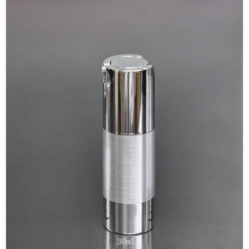 50Pcs/Lot 30ml Electroplating Silver Airless Pump Lotion Bottle Airless Bottle Plastic Bottle With Pressed Pump