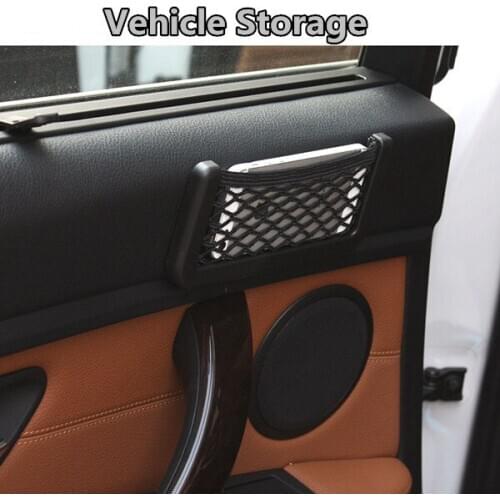 Car Storage Net Pocket Bag Vechicle Storage Strong 3M Adhesive Durable For Storing Coins Keys Cards Bills Phone D10