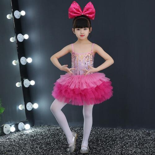Girls Ballet New Kindergarten Childrens Day Costumes Girls Dance Sequins Princess Ponzo skirt Performance Clothing