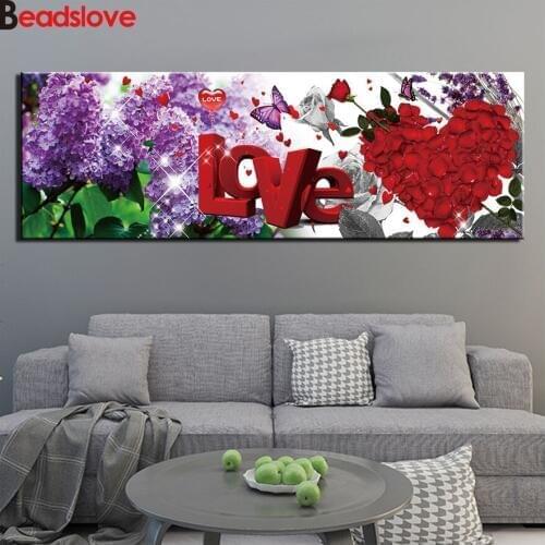 Large DIY Diamond Painting Love Red Roses Purple lavendar 3D Diamond Embroidery Cross Stitch Full Square Round Diamond Mosaic