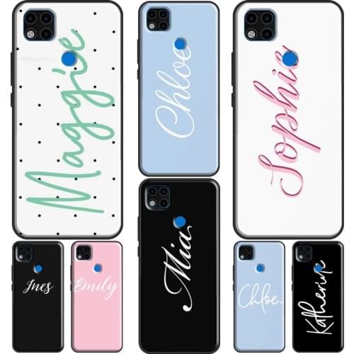 Personalized Signature Name Monogram Case For Xiaomi Redmi Note 10 Pro Note 7 8 9 Pro 8T 9S Back Cover For Redmi 9C 9A 9T 7A 8A