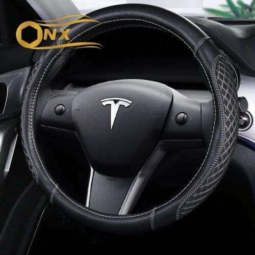 Car steering wheel cover car four seasons ice silk non-slip grip cover For Tesla Model 3 MODEL X MODEL S