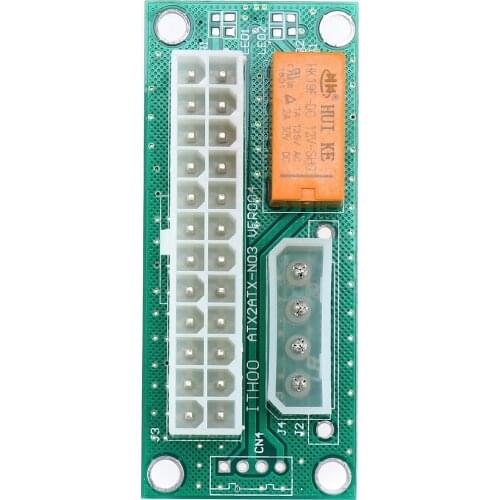 Dual PSU Adapter ATX 24Pin to 4Pin SATA Power Sync Starter Card Extension Cable ADD2PSU Riser Adapter for Mining Miner