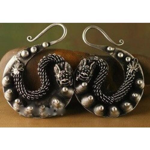 Ethnic jewelry TRIBAL MIAO EARRINGS HAND Free shipping