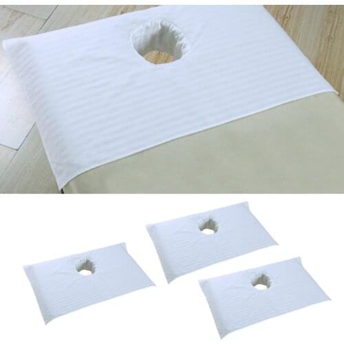 3x Cotton Spa Massage Table Cover Beauty Slaon Bed Face Hole Towel White