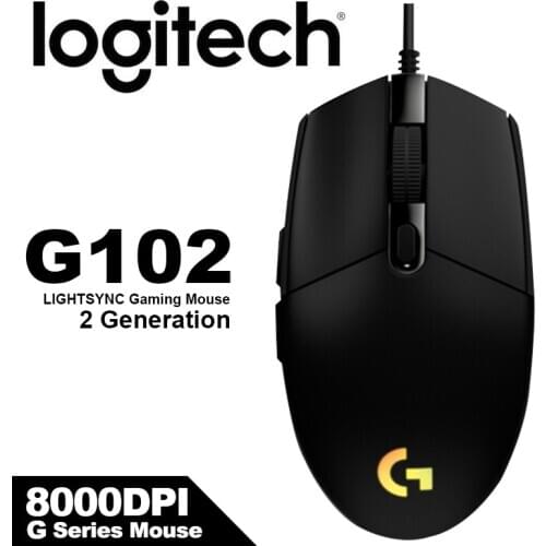 Logitech G102 LIGHTSYNC Gaming Mouse with 8000DPI New Upgrade 2 Generation for Laptop PC Mouse Gamer Gaming Mouse