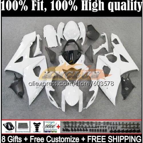 Injection For SUZUKI GSXR-1000 GSXR1000 GSX R1000 K5 12CL.18 GSX-R1000 05 06 GSXR 1000 1000CC CC 2005 2006 Fairing Gloss white