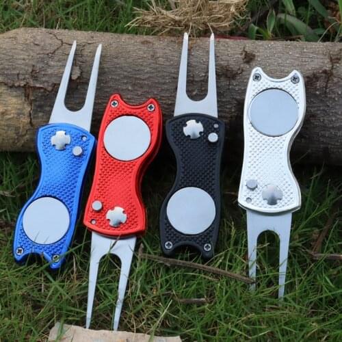 50Pcs Golf Divot Repair Tool, Foldable Pop-up Button Stainless Steel Switchblade & Detachable Golf Ball Marker