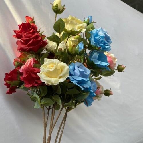 6 heads Artificial Rose Flower Branch for Home Living Room Floral Arrangement Wedding Party Decoration Fake Flowers