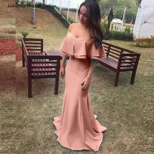 Exquisite Off Shoulder Mermaid Prom Dresses Long Sweetheart Sweep Train 2021 Evening Dress Party For Women فساتين السهرة