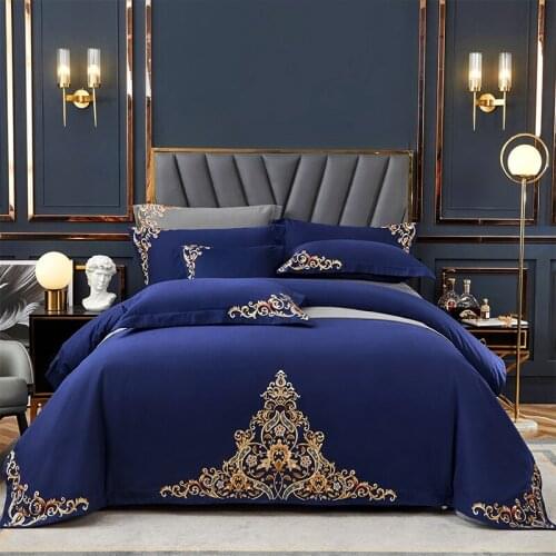 European style Bedding Set 100% cotton embroidery Bed Linens Bed Sheet Set Bedclothes Queen/King Size Bed cover 4pcs