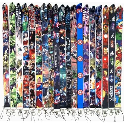Marvel Captain America Avengers Mobile Phone Lanyards Straps Sling Disney Camera ID Card Holders Key DIY Hang Accessories Decor