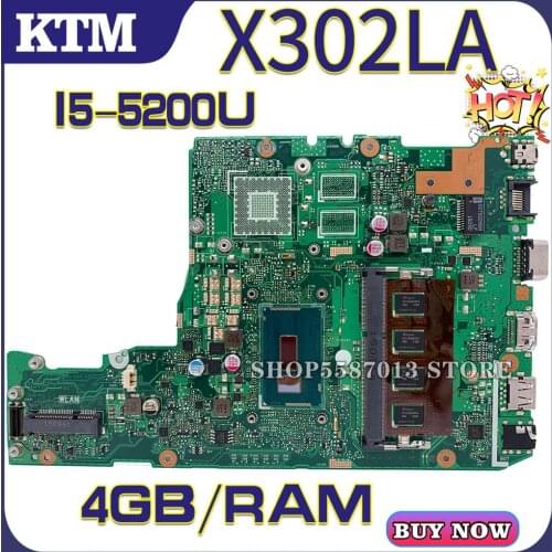 X302L for ASUS X302LA X302LA/LJ X302LJ laptop motherboard X302LA mainboard test OK I5-5200U cpu 4GB-RAM