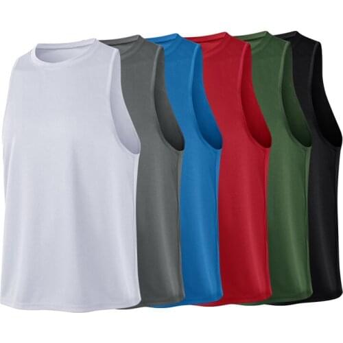 New Men Bodybuilding Tank Top Muscle Shirts Sleeveless Singlets High Elastic Fitness Crop Tops Male Workout Training Clothing