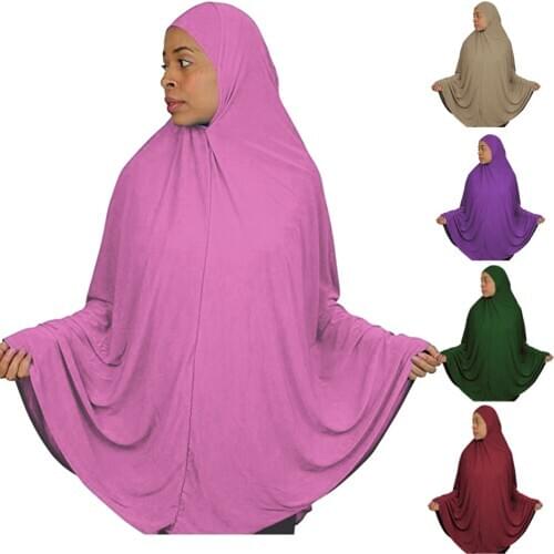 Muslim Large Hijab Scarf Khimar Islamic Prayer Clothes Arab Niqab Burqa Ramadan Overhead One Piece Amira Middle East