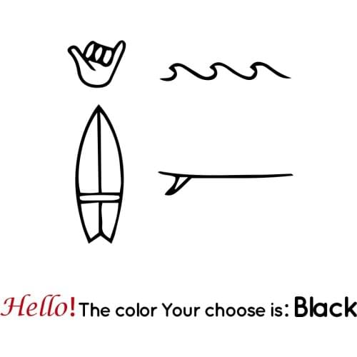 Customizable Colors Lovely Surf Auto Sticker PVC for Rearview Mirror Car Head Engine Cover Windows Sunscreen Waterproof Decal