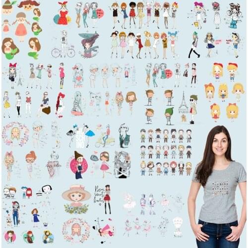 Animal stickers cute patches Applique on Clothes Heat Transfer Ironing stickers Heat Transfer PVC Patch Iron On Transfer