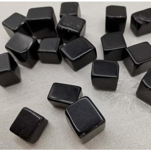 Natural Black Obsidian Cube Degaussing Stone Minerals Fish Tank Natural Crystal Gravel Stones Decorative Tumbled Stone