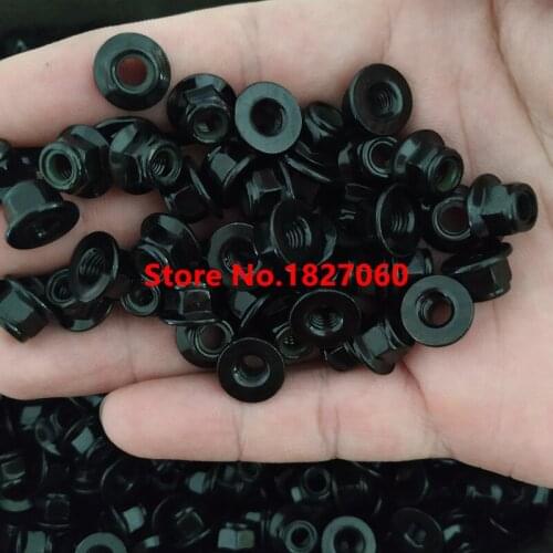 Nylon Flange Lock Nuts M3 M4 M5 M6 M8 Steel with Black zinc Flange Nylon Insert Lock Nut Nuts Anti Slip Locknut