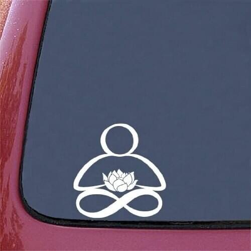 Laptop Sticker Lotus Position Holding Lotus Flower Car Vinyl Decal Sticker