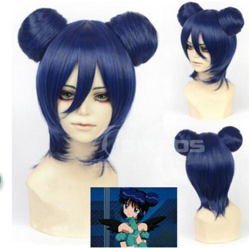 New Tokyo Mew Mew manga Minto Aizawa Cosplay Wig Hairwear Blue Short Wig Heat Resistant +Cap +Track
