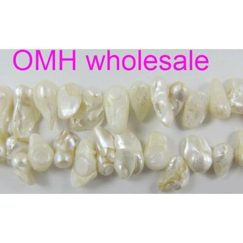 OMH wholesale 44-50pcs/strip 15-25mm NEW DIY bracelet jewelry accessories Irregular teeth Freshwater pearls space beads PJ331