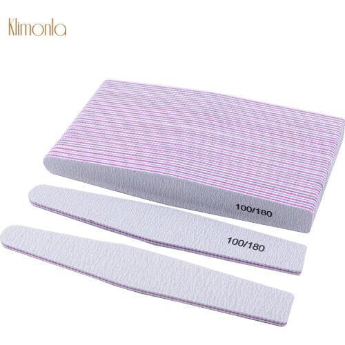 50pcs 100/180 Nail Art Sanding Buffer Blocks 100/180 Nail File Manicure Pedicure Care UV Gel Polish Nail Trimming Tools