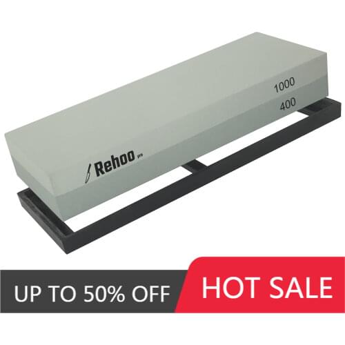 Rehoo Double-sided Whetstone 400/1000 Mesh + Non-slip Rubber Pad, Chef Wet Stone For Knives, Blades, Waterstone, Kitchen Gadget