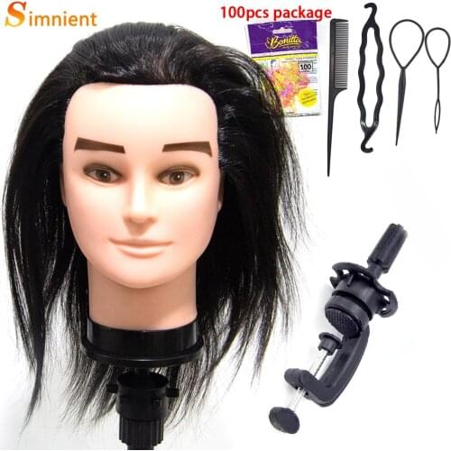 Simnient 12inch Male Mannequin Head Hairstyles Dummy Dolls 100% Synthetic Fiber Hair For Barber Heads Hairdressing Mannequin Wig