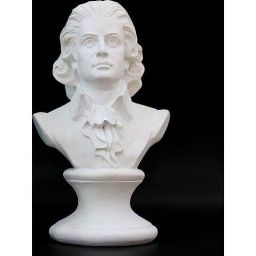 Musician Mozart Head Ornament Resin Figure Sculpture Art Room Home Decor Character Sketch Drawing Prop Personage Statuette