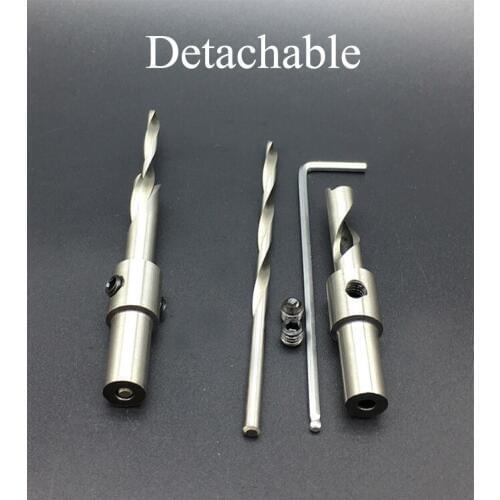 3*6*100 3x6x100 3*8*100 3x8x100mm HSS Wood Woodworking Bore CNC Broach Hole Saw Tool Detachable Step Countersink Salad Drill Bit