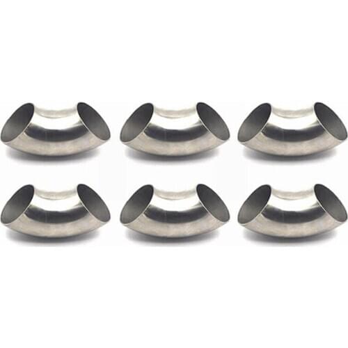 1Pc 2.5/2Inch 51/63mm Stainless Steel 90 Degree Bend Elbow Exhaust Pipe