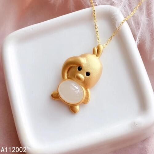 KJJEAXCMY fine jewelry natural white jade 925 sterling silver new women pendant necklace support test popular lovely