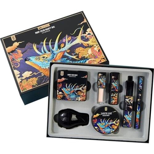 7 de cogumelo bb cc creme almofada de ar hidratante corretivo branqueamento para rosto beleza maquiagem feminino conjunto