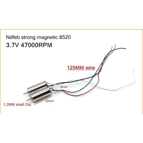 8520 hollow cup motor,Ndfeb strong magnetic,1.2MM shaft Dia,Four/six axis aircraft Model aircraft motor corotation/inversion