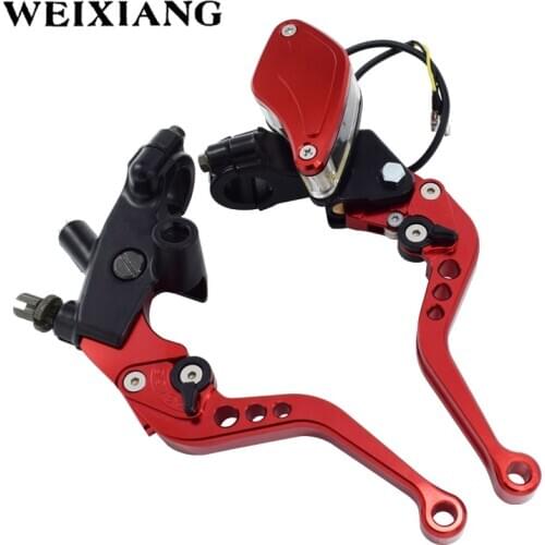 7/8" 22mm CNC Aluminum Motorcycle Brake Clutch Master Cylinder Lever Reservoir Universal Adjustable ATV For Yamaha Honda Suzuki