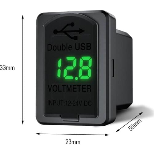 12V Dual USB Car Charger LED Voltmeter 4.8A Power Adapter For Toyota Smart Phone Tablet Navigator Mp3