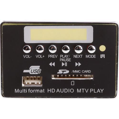 Car 12V MP3 Player Decoder Board Digital Audio Bluetooth Amplifier Panel SD