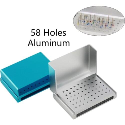 Dental High Quality And Trustworthy 58 Holes Aluminium Autoclave Disinfection Bur Box For RA, FG And HP Burs FG And HP Burs
