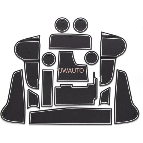 Door Slot Mat for Audi Q7 2020 Gate Groove Cushion Car Door Rubber Cup Holder Mats Anti-slip Carpets Position