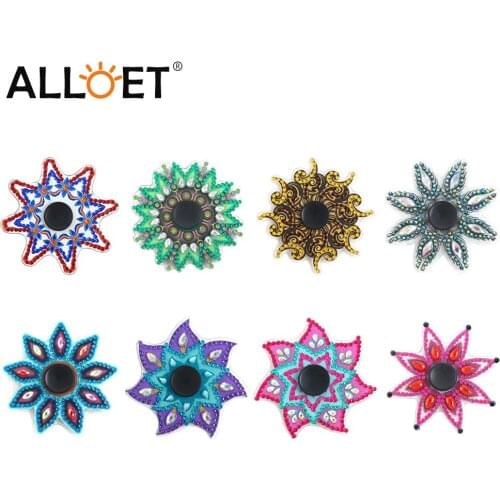 Double Sided Drill Diamond Top Finger Spinner 5D Mosaic Painting Crystal Rhinestone Kit DIY Spinner Children Stress Relive Toys