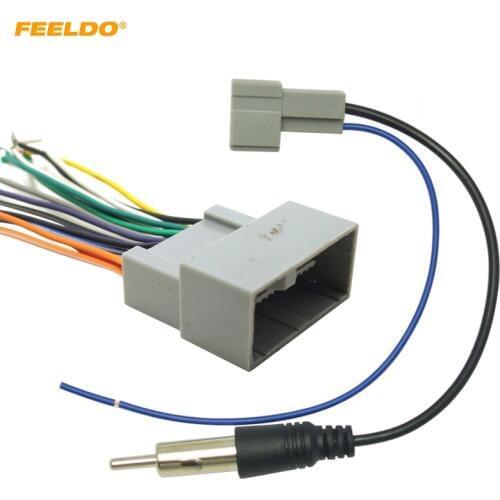 FEELDO 1PC Car Radio Audio Stereo Amplifier Interface Wire Harness Radio Wire for Honda Install Aftermarket CD/DVD Stereo #4730