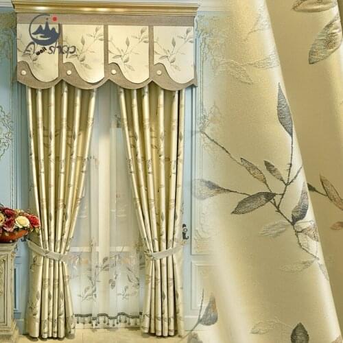 AS High-precision Imitation Silk Jacquard Bamboo Leaf New Chinese Shading Customization Curtains for Living Dining Room Bedroom