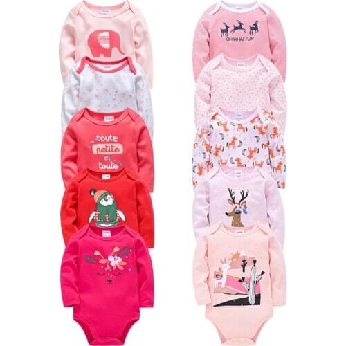 KAVKAS New Baby Bodysuits Cotton Full Sleeve Body Bebe O-Neck Fashion Body Baby Girl Clothes Set Infant Pajamas Bebes Overalls