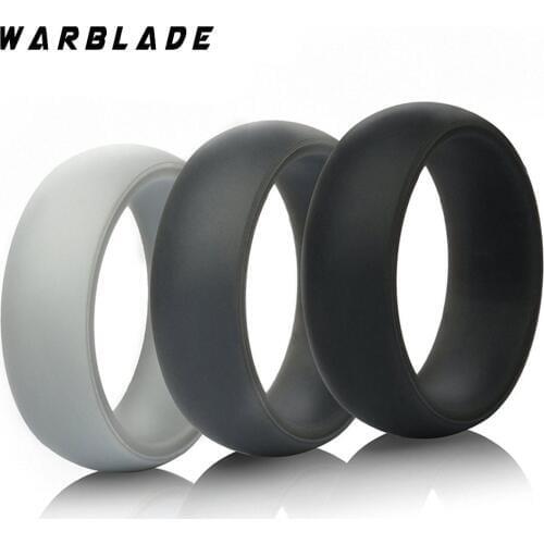 8mm 6-12 Size High Quality Silicone Rings Hypoallergenic Crossfit Flexible Rubber Finger Rings For Men Women Wedding Gift 3pcs