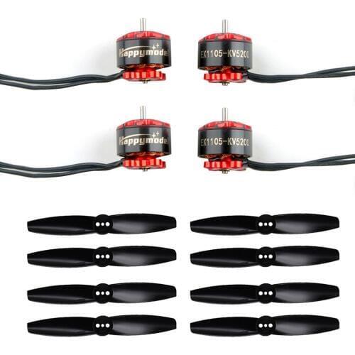 Combo 4pcs EX1105 1105 5200KV 3-4S Brushless Motor Micro Mini 1.5mm Shaft With 4Pair 3025 Propeller for Toothpick