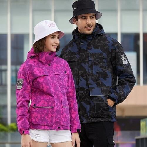 Hiking jacket men women Parka fleece Liner thermal Ski jacket two-pieces suit Outdoor raincoat windbreaker mountaineering coat