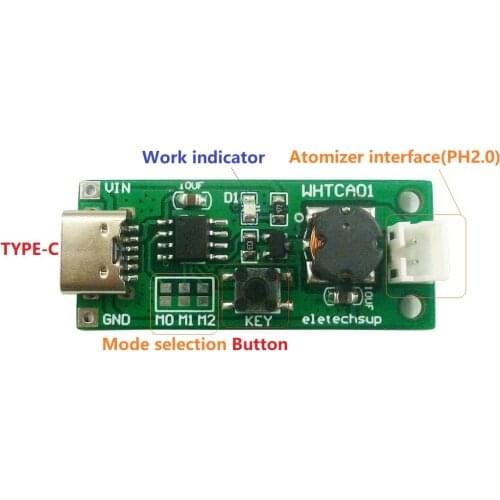 DC 3.7-5V Lithium Battery Type-C Multifunction 108K Atomizer Humidifier Controller Kit