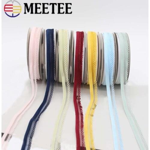 Meetee 22Meters 13mm Transparent Stretch Lace Trim Underwear Decor Lace Nylon Elastic Bands DIY Garment Sewing Accessories EB035